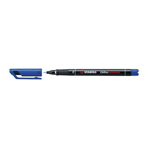 Stabilo OHPen Universal pen in hand writing on OHP transparency film