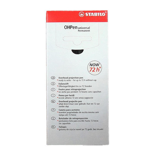 Close-up of Stabilo OHPen Universal fine 0.7mm red permanent pen tip