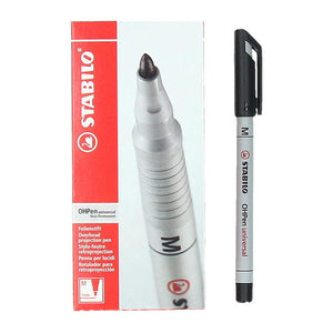 Stabilo OHPen Universal soluble overhead projector pen medium 1mm black, box of 10