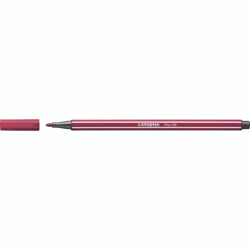 Stabilo Pen 68 purple fibre tip pen with cap on, shown on a white background
