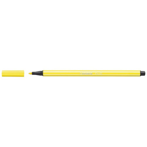 Close-up of the 1.0mm fibre tip of the Stabilo Pen 68 Lemon Yellow pen