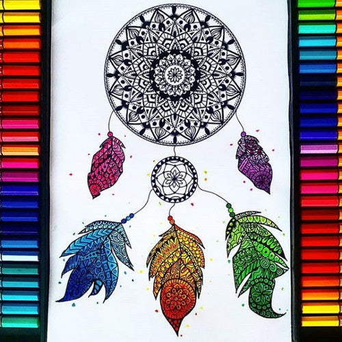 Stabilo Pen 68 light red pen drawing a bold line on white paper