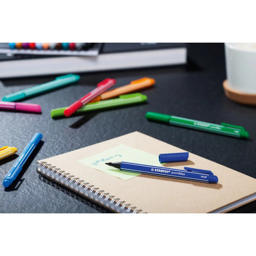 Stabilo PointMax pen with cap attached to end, practical clip visible