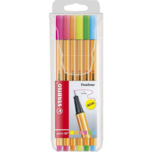 Stabilo Point 88 Fineliner 0.4mm neon assorted colours pack of 10 pens
