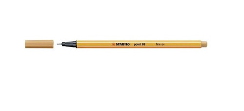 Stabilo Point 88 Dark Ochre fineliner pen front view on white background