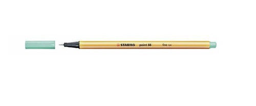 Stabilo Point 88 Fineliner Ice Green pen front view on white background