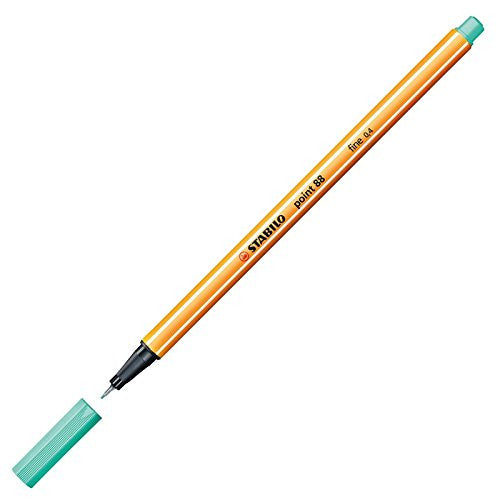 Stabilo Point 88 Ice Green hexagonal barrel showing striped design