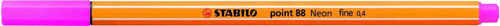 Close-up of the metal-enclosed 0.4mm tip of the Stabilo Point 88