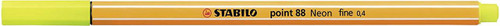 Close-up of the 0.4mm metal-enclosed tip of the Stabilo Point 88