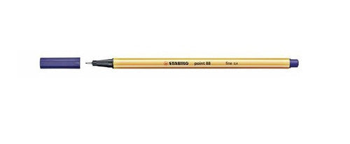 Stabilo Point 88 Night Blue fineliner pen front view on white background
