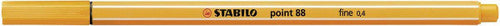 Close-up of Stabilo Point 88 metal-enclosed 0.4mm tip in orange