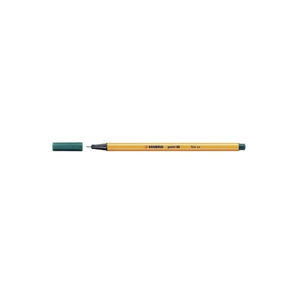 Stabilo Point 88 Fineliner in Pine Green, box of 10 pens, front view on white background