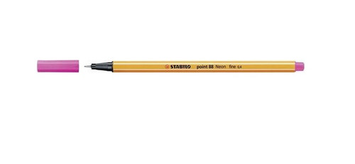 Stabilo Point 88 Fineliner Pink pen front view on white background