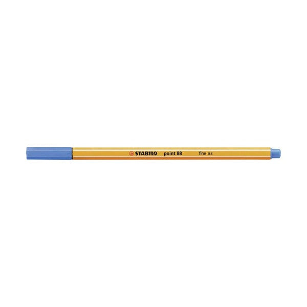 Close-up of the Stabilo Point 88 metal-enclosed 0.4mm fineliner tip in Ultramarine