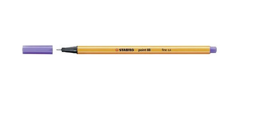 Stabilo Point 88 Fineliner in Violet, box of 10 pens on white background