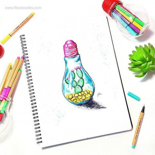 Stabilo Point 88 Mini pens laid flat displaying assorted ink colours including neon shades