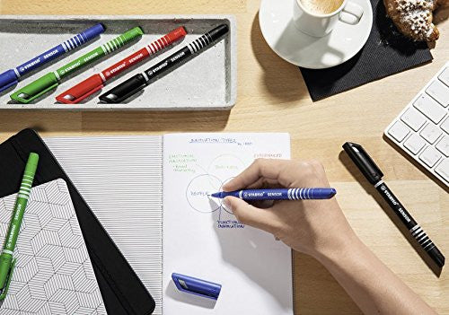 Stabilo Sensor fineliner used with a ruler for technical drawing