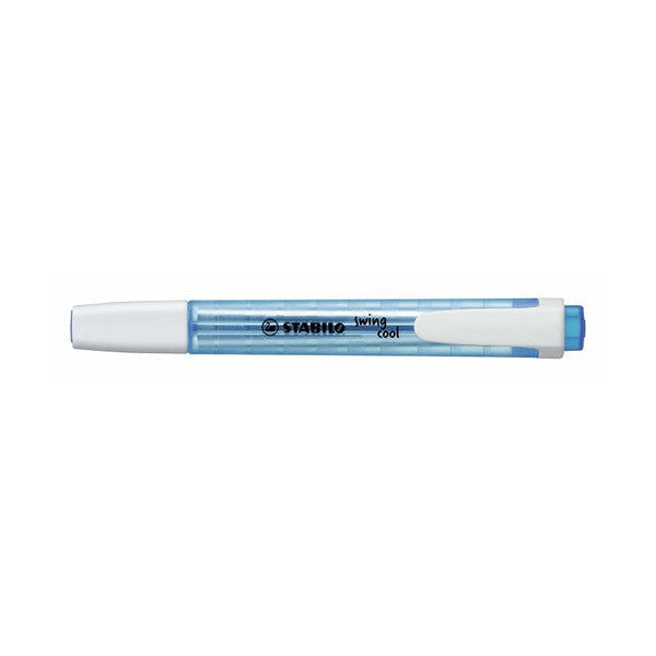 Stabilo Swing Cool Blue Highlighter box of 10 front view on white background