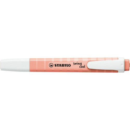 Close-up of the chisel tip on a Stabilo Swing Cool Pastel Peach highlighter