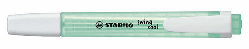 Stabilo Swing Cool Highlighter in turquoise, front view of single marker with cap on