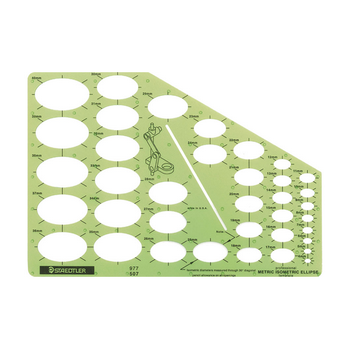 Staedtler Mars Professional Metric Template Isometric Ellipses 977 507