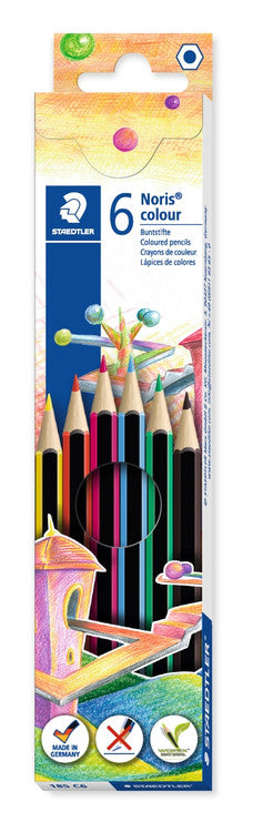 Staedtler Noris Colour Coloured Pencils Box 6 Assorted 185 C6