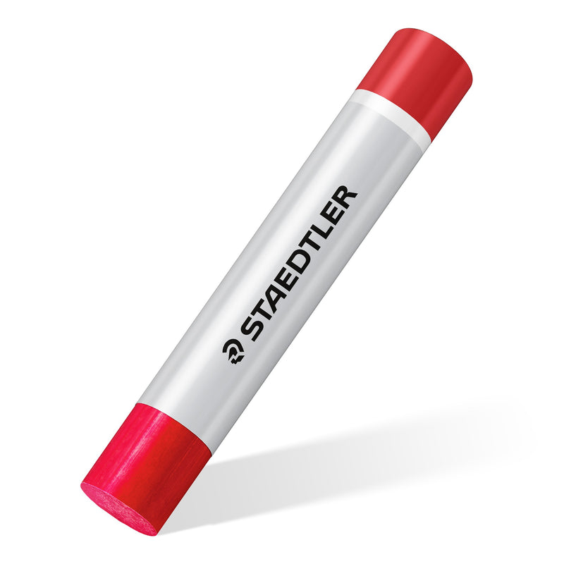 One Staedtler oil pastel from the 2420 range lying at an angle, white sleeve with STAEDTLER lettering and red ends