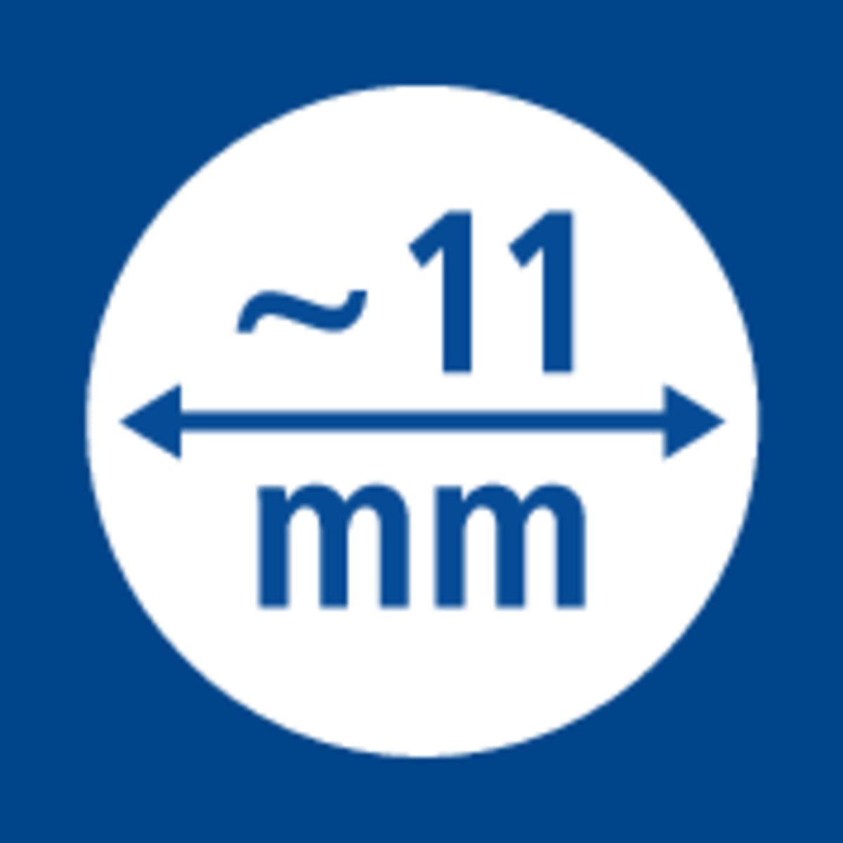 Blue Staedtler icon stating an approximate 11 mm diameter for each oil pastel stick