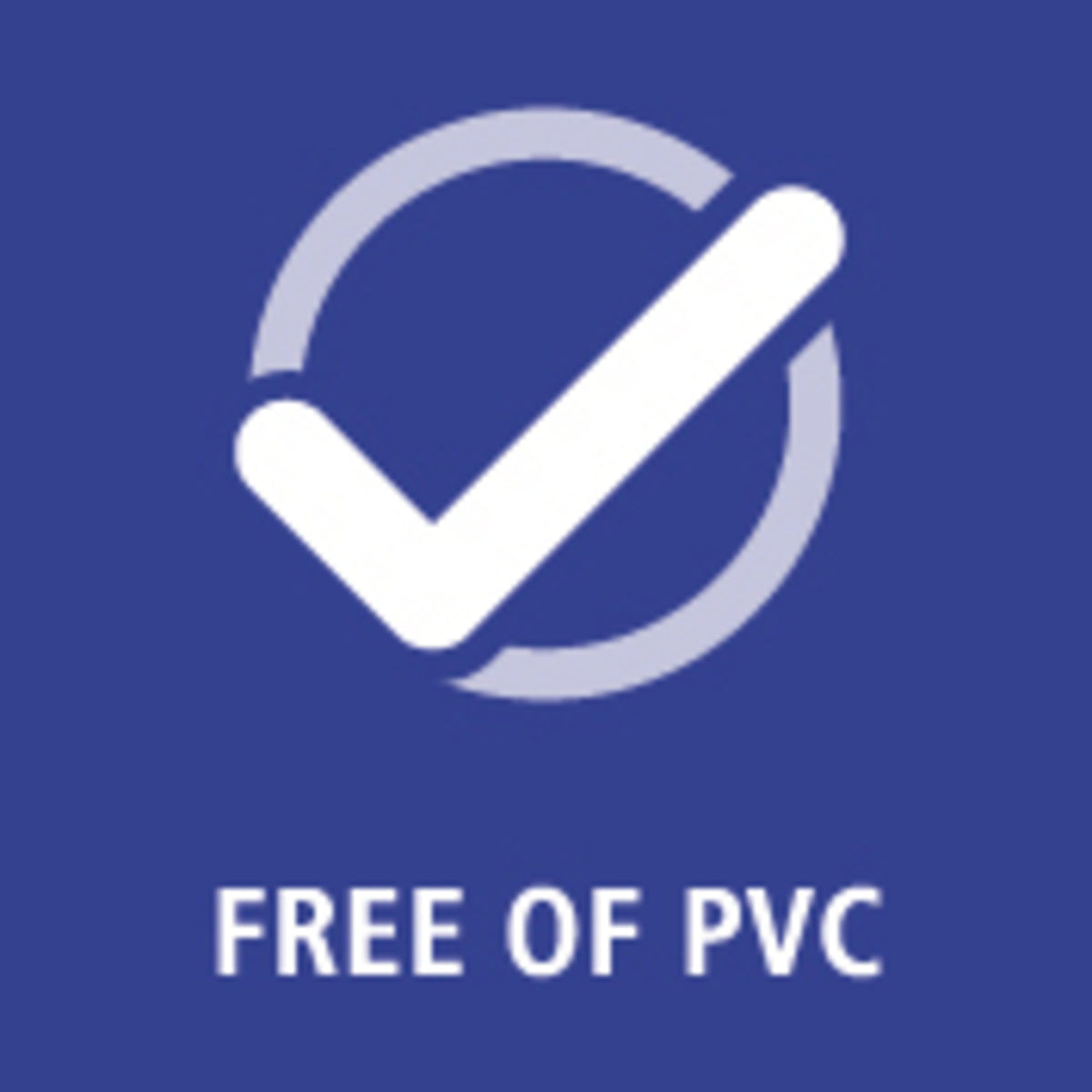Staedtler blue FREE OF PVC pictogram with a white check mark