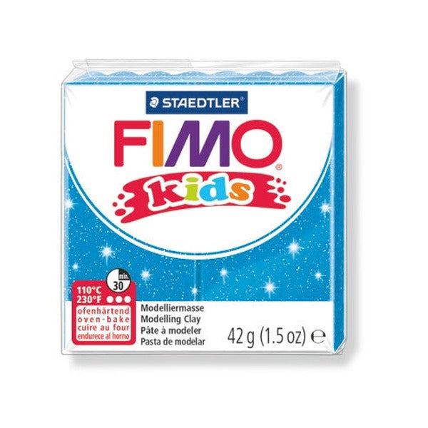 Earlier white FIMO kids pack design for glitter blue 8030-312, 42 g (1.5 oz), shown as previous packaging