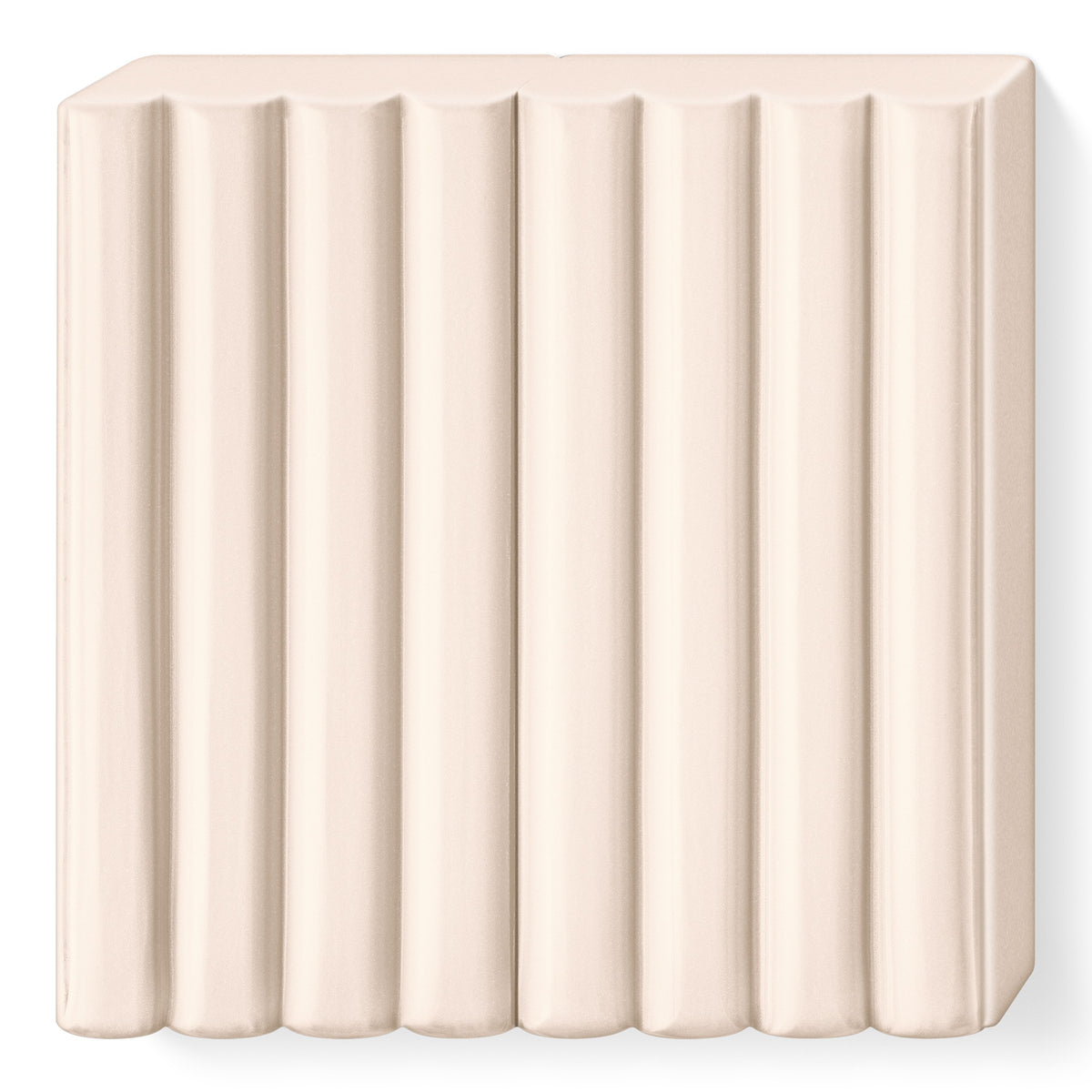 Unwrapped pale pink FIMO kids block 8030-43 in a very light pink with its 8 segments