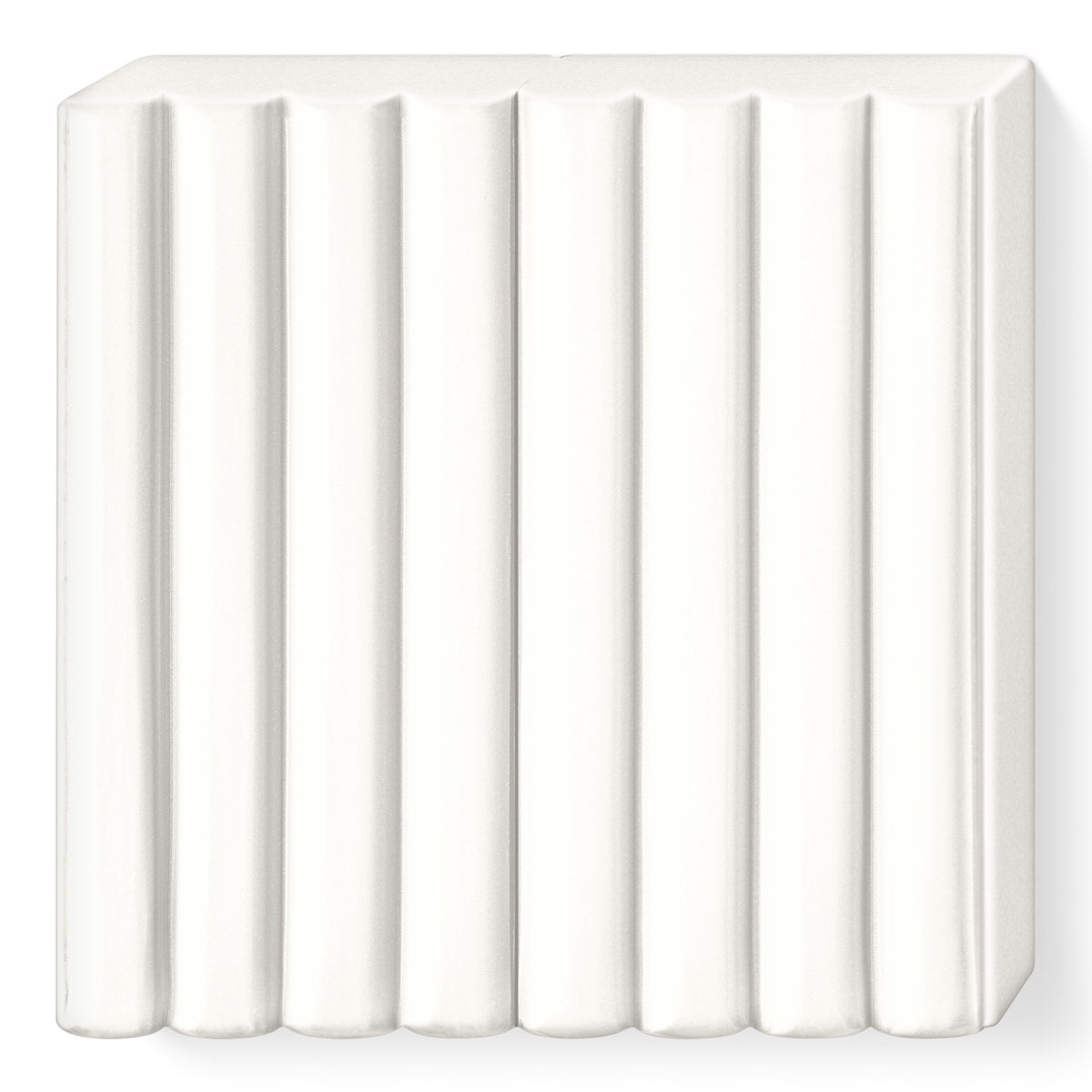 Unwrapped white FIMO kids block showing the ribbed top that divides it into 8 portions