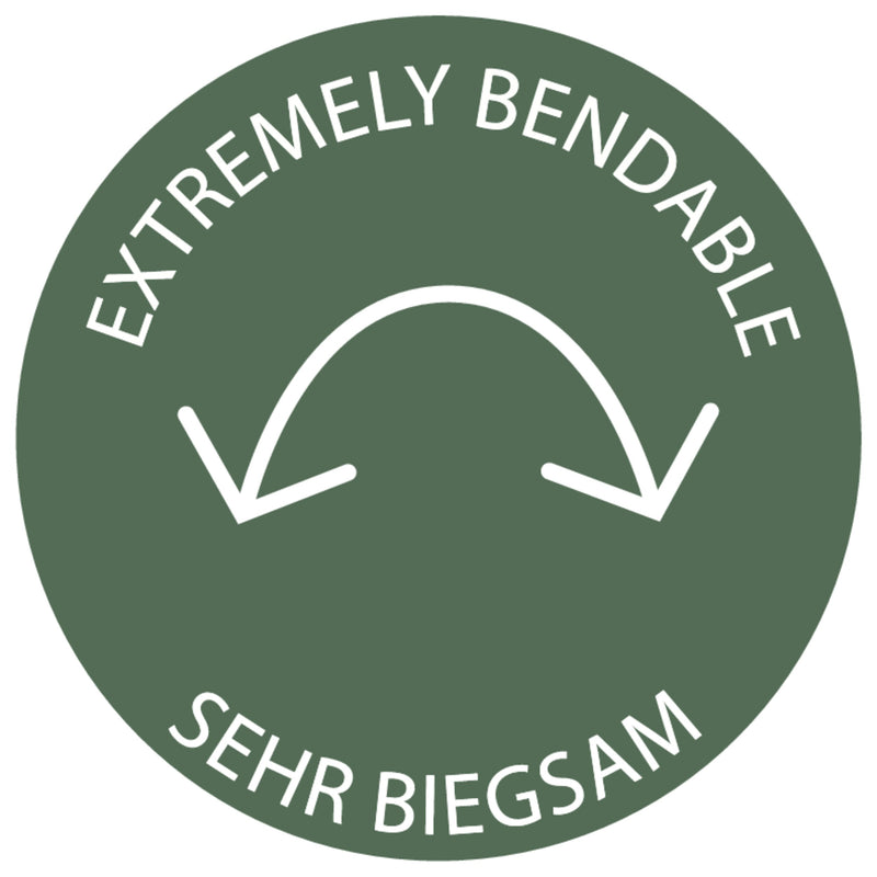 Staedtler roundel reading Extremely Bendable with a curved double arrow, used for FIMO leather-effect
