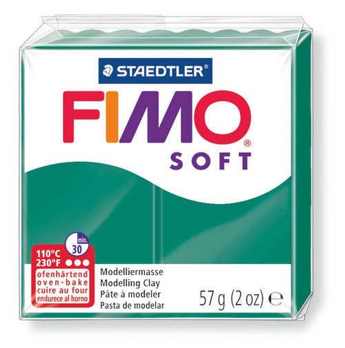 Emerald FIMO soft in the earlier pack design with the older FIMO SOFT wordmark and 57 g (2 oz) weight, previous packaging
