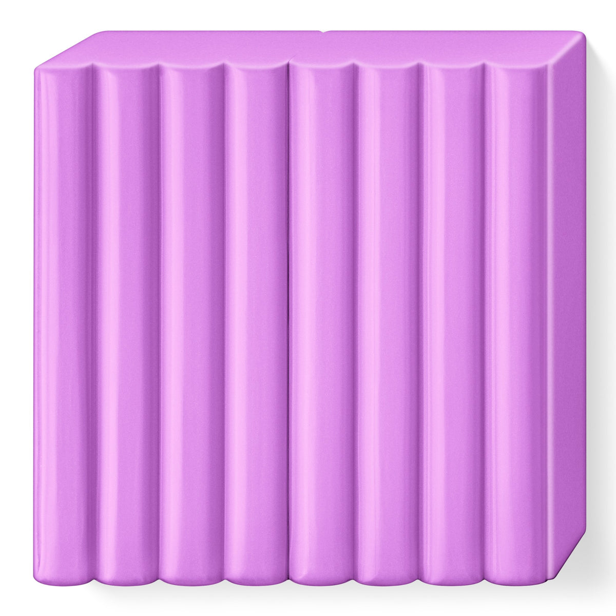 Lavender FIMO soft block unwrapped, a soft pink purple slab scored into 8 portions