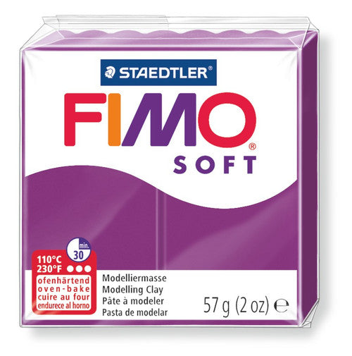 Purple FIMO soft in the earlier pack with the previous FIMO SOFT wordmark and 57 g (2 oz), kept as earlier packaging