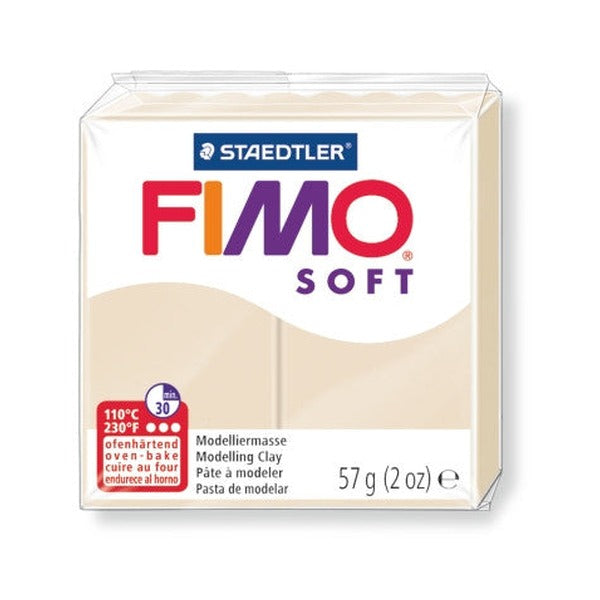 Sahara FIMO soft shown in the earlier pack design with the older FIMO SOFT wordmark and 57 g (2 oz)