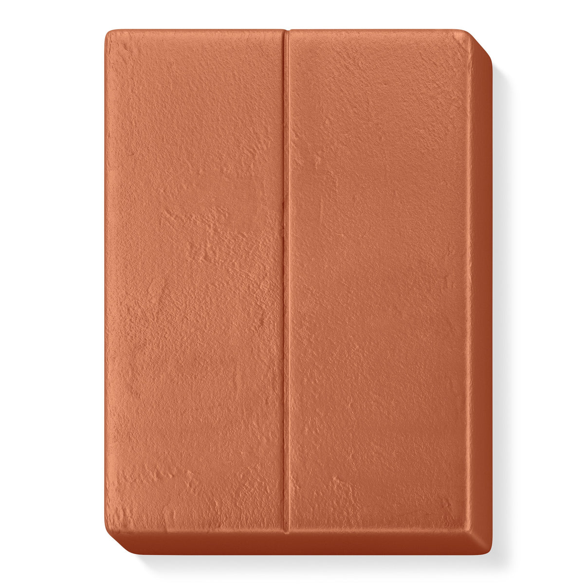 Unwrapped 250g block of terracotta FIMOair light clay, a smooth rectangular block with a centre groove