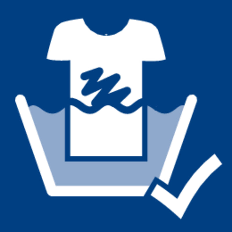 Staedtler pictogram of a T-shirt in a wash tub with a tick, for ink that washes out of most textiles
