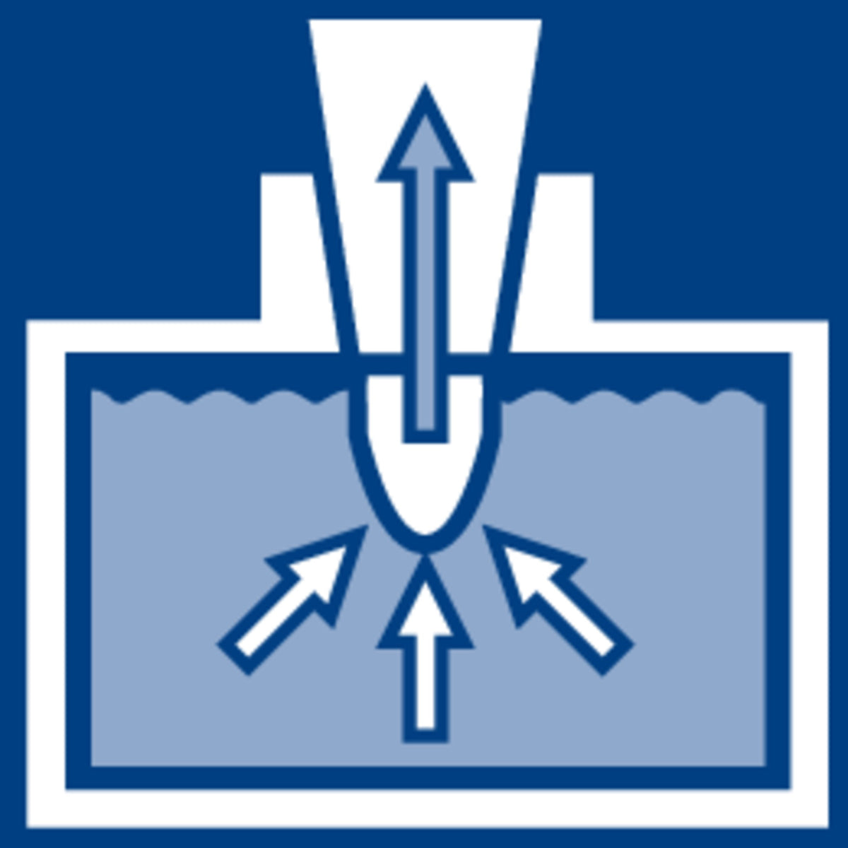 Staedtler Easy to refill pictogram, a marker tip standing in a refill station with arrows showing ink drawn up into the tip