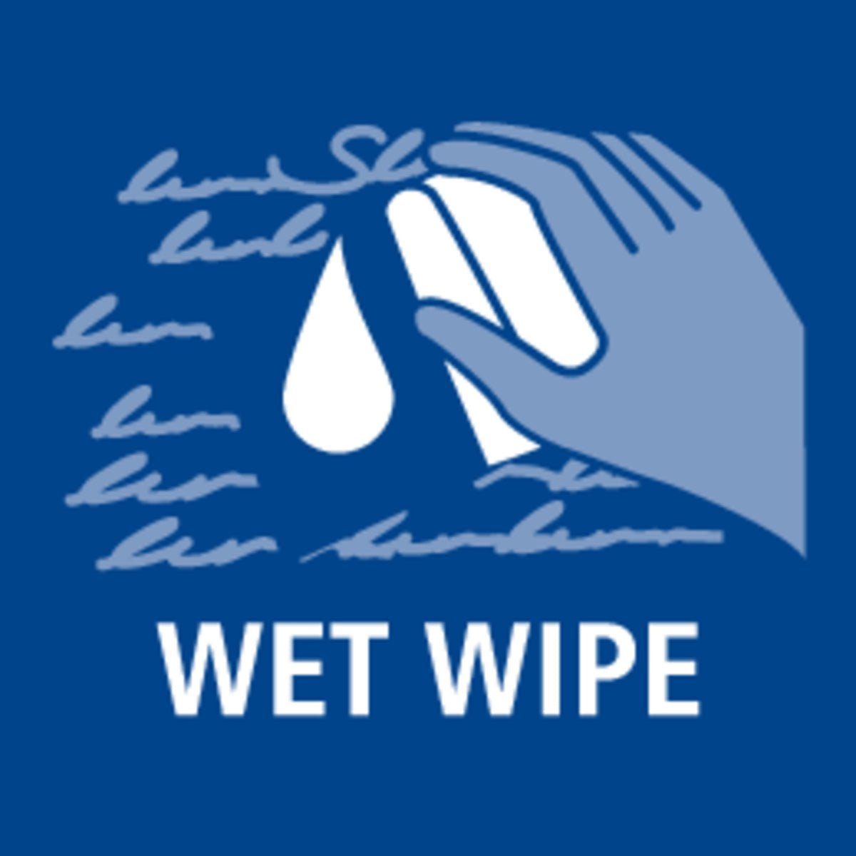 WET WIPE pictogram from Staedtler: a hand wiping writing away with a damp cloth