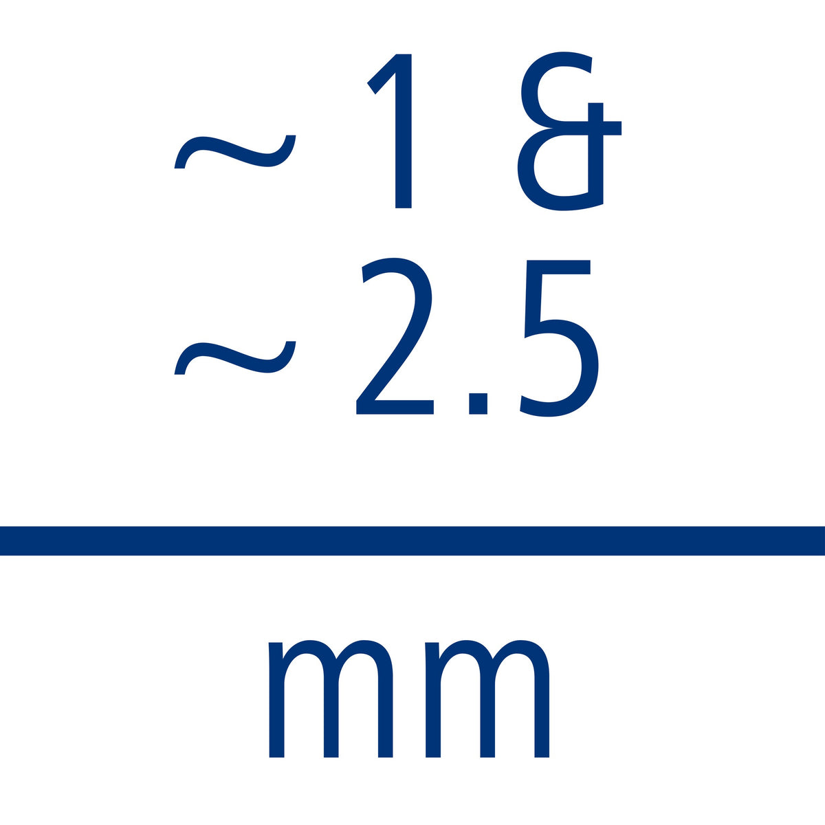 Staedtler line width icon for the B tip: about 1 or about 2.5 mm