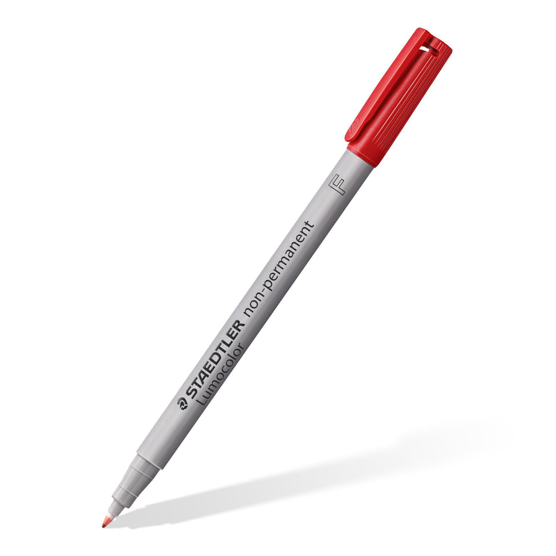Red Lumocolor non-permanent fine pen on a diagonal, cap posted, as an example of the 316 range