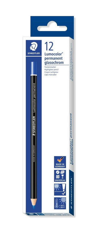 Staedtler Lumocolor Glasochrom Pencils Blue Box 12 108 20-3