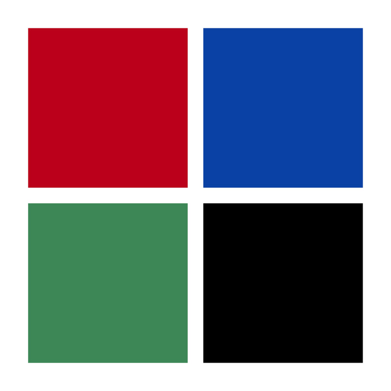 Four colour chips in red, blue, green and black for the pens in the wallet