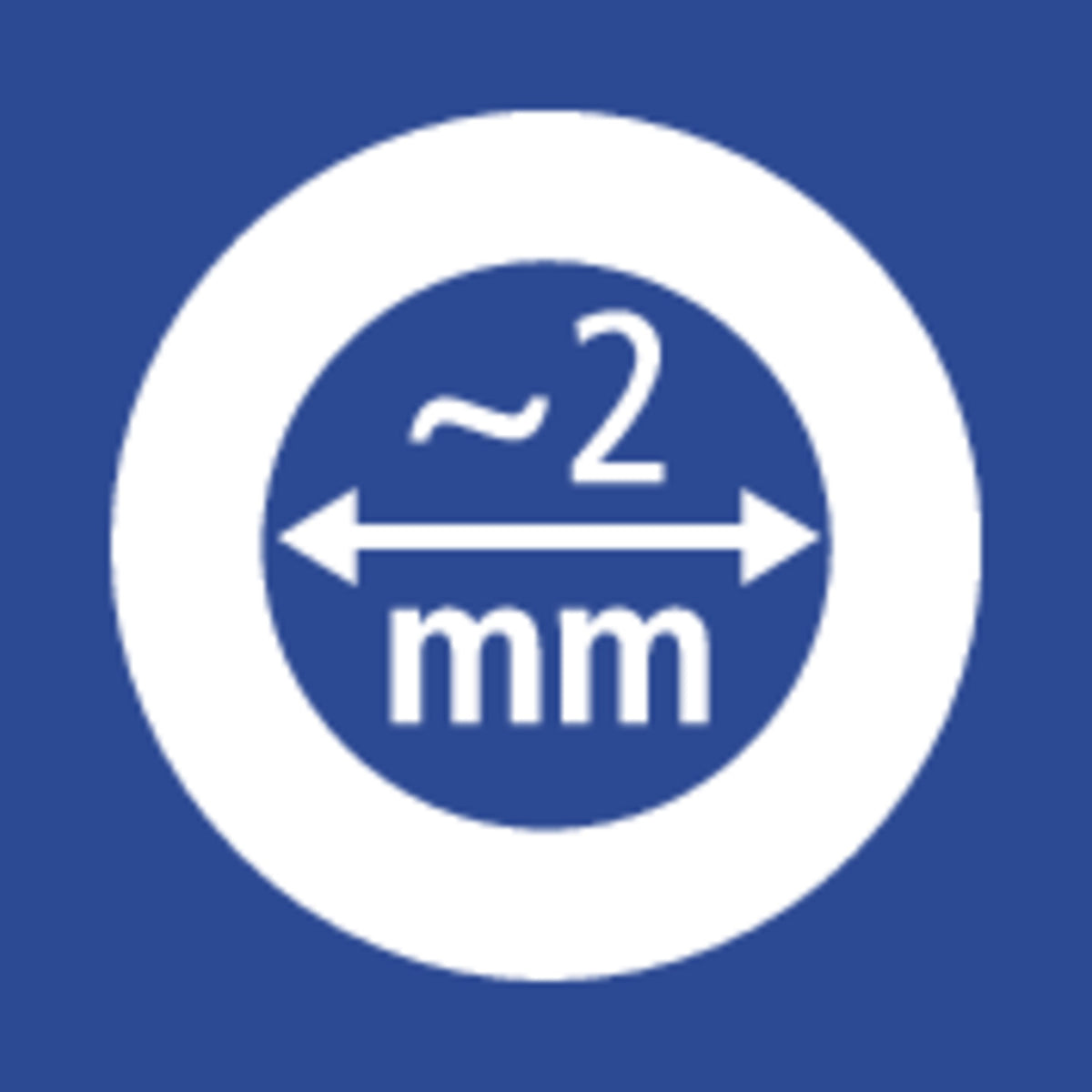Lead diameter pictogram from Staedtler, approx. 2 mm inside a white ring on blue