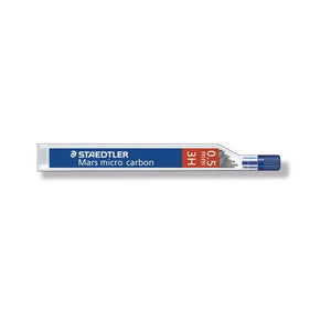Earlier style Mars micro carbon tube lying horizontally, end panel marked 0.5 mm 3H