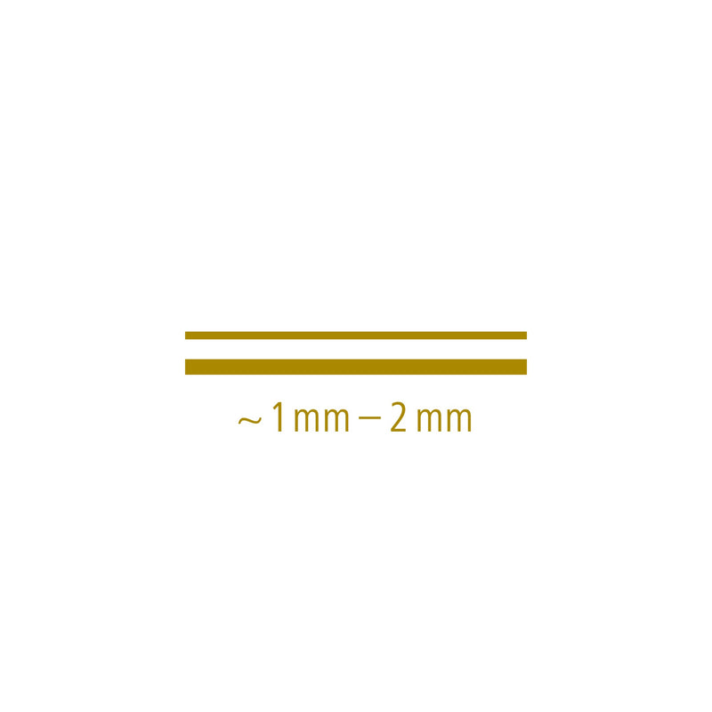 Gold line samples showing the approximately 1 to 2 mm line width of the Staedtler 8323 metallic pen