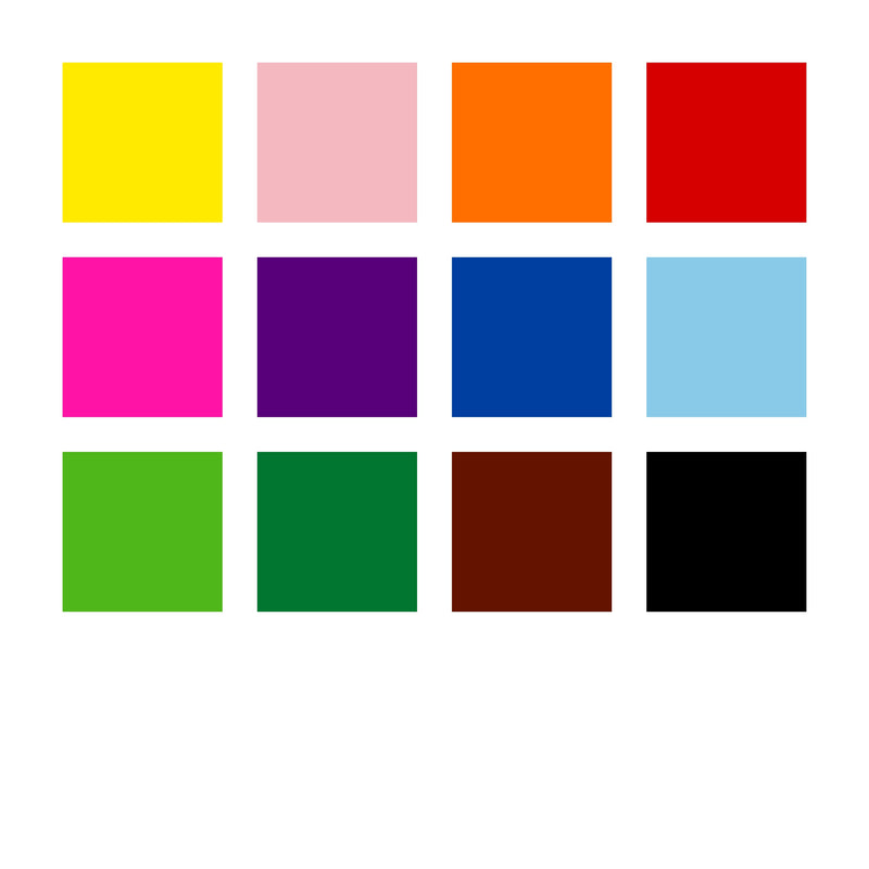 Colour chart of the twelve Noris junior 329 C12 shades in three rows of four swatches