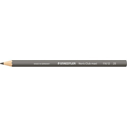 One Staedtler Noris maxi learner pencil, dark grey 12 sided barrel printed STAEDTLER Noris Club maxi 116 12 2B